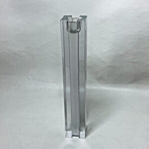 Vintage Calvin Klein Frosted Clear Glass Crystal Modern Block Votive Holder 9"‎